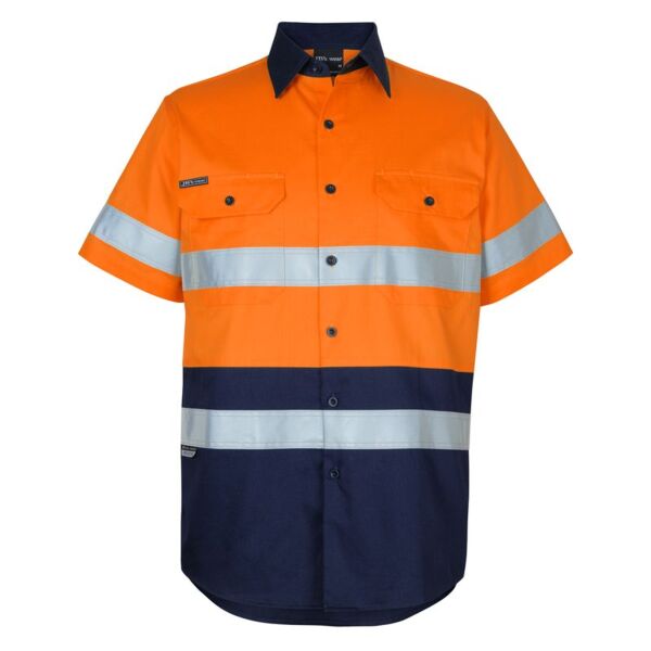 Mens Hi Vis (D+N) Short Sleeve 150G Work Shirt Thumbnail